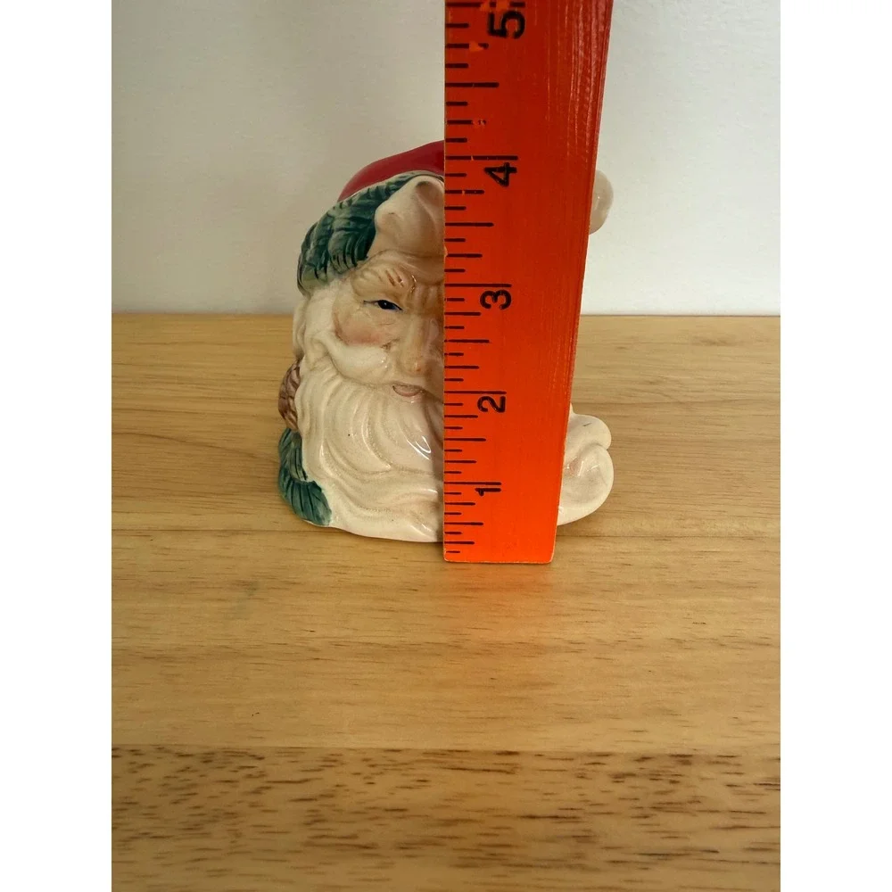 Vintage‎ Cracker Barrel Ceramic Santa Head Candle Holder 4